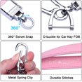 thumbnail image 3 of Wisdompro Genuine Leather Car Keychain, Universal Heavy Duty Key Fob Keychain Leather Key Chain Holder with 3 Keyrings, 3 of 5