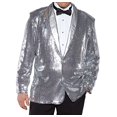 thumbnail image 2 of Silver Shimmer Sequin Adult Costume Jacket XX-Large, 2 of 4