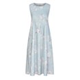 thumbnail image 4 of SMihono Robe Bohème d'Été pour Femmes Grande Taille Mode Robe Sans Manches à Col en V Décontractée à Imprimé avec Poches pour Femmes Printemps Été, 4 of 6