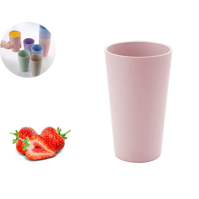 Dvruxg Gobelet en Paille de Blé - Gobelet en Plastique Réutilisable pour la Cuisine - Gobelet Compatible Lave-Vaisselle et Micro-Ondes - Gobelets en Plastique Réutilisables pour un Usage Quotidien