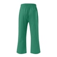 thumbnail image 5 of Penkiiy Pantalon Capri Extensible Léger à Taille Haute pour Femmes avec Poches, Vert, m, 5 of 5