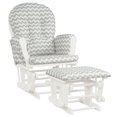 thumbnail image 1 of Gymax Baby Nursery Relax Rocker Rocking Chair Glider & Ottoman Set w/ Cushion Grey+White, 1 of 10