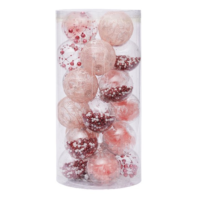Christmas Decoration 6cm/24 Painted PET Transparent Ball Christmas Ball Set