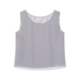 thumbnail image 3 of Oyolan Débardeur en Mousseline Uni pour Femme, Col Rond, Camisole Décontractée Sans Manches, Hauts Habillés Gris G, 3 of 5