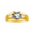 thumbnail image 1 of RYLOS Mens Rings 14K Yellow Gold Classic Design 7X5MM Oval Gemstone & Diamond  Aquamarine March Birthstone Ring Size 10, 1 of 7