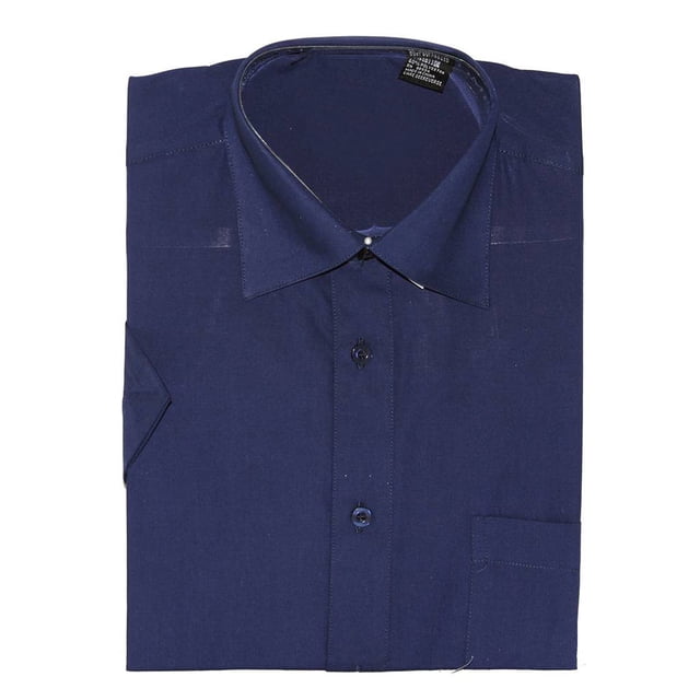 Gravity Threads Mens Dress Shirt Short Sleeve , Sm. Lt Navy