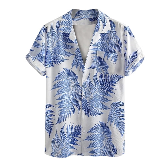 RKSTN Mens Shirts Short Sleeve Fashion Casual And Comfortable Short-sleeved Single-breasted Shirt Top Hawaiian Shirts for Men
