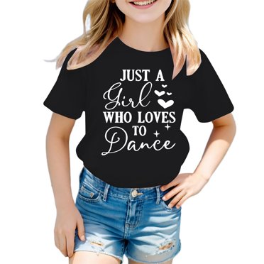 PMVFHDE Hauts Tendance pour Filles T-Shirts Tunique Graphique T-Shirt pour Fille T-Shirt pour Filles Hauts Manches Courtes Hauts Tube pour Filles Enfant Filles Mignon Graphique Col Rond T-Shirt Manches Courtes T-Shirt d'Été Noir,11-12 Ans