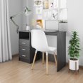 thumbnail image 1 of vidaXL Desk with Drawers Black 110x50x76 cm Engineered Wood, 1 of 5