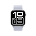 thumbnail image 2 of Apple Watch Series 10 GPS + Cellular 42mm Silver Aluminum Case with Blue Cloud Sport Loop, 2 of 9