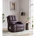 thumbnail image 1 of Garvee Oversized Electric Recliner Chair - 360° Rocker Swivel, PU Leather, Heat and Massage, Brown, 1 of 8