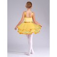 thumbnail image 4 of Hansber Robe Tutu de Danse pour Filles Enfants Paillettes Jazz Fête Robe de Danse Costume de Performance sur Scène Or 6, 4 of 7