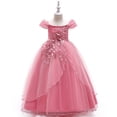 thumbnail image 2 of WEAIXIMIUNG Robes Florales pour Ados 10-12 Robe pour Enfants Robe Ligne Épaule Fille Robe de Performance Longue Robe à Pommeau Robe de Fête, 2 of 9