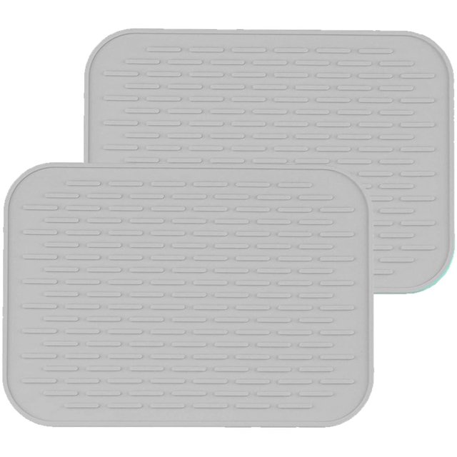 DAMAIE 2pcs Silicone Dish Drying Mat Mat Heat & Resistant Mat Easy Clean Dishwasher Safe Eco-Friendly