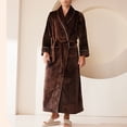 thumbnail image 4 of Timegard Womens Bathrobe Long Sleeve Lapel Neck Nightgowns Long Plush Robes Fall Winter Warm Comfy Robe, 4 of 6