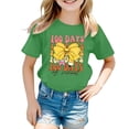 thumbnail image 1 of LUOGENLI T-Shirt pour Filles Enfants Mode Décontractée Imprimé Col Rond Ample Manche Courte T-Shirt Haut Boho Maxi Hauts Vert 8-9 Ans, 1 of 5