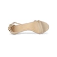 thumbnail image 4 of BLISSFUL STEP Women's Shoes Faux Suede Ankle Strap Kitten Heel Slide Straps Solid Sandals  Beige 6, 4 of 7