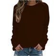 thumbnail image 1 of Pisexur Chandails en Molleton pour Femmes Couleur Unie Col Rond Chandail en Molleton Manches Longues Chandail Basique Chandails en Molleton Décontractés Amples Surdimensionnés pour Femmes Chandails en Molleton d'Automne, 1 of 4