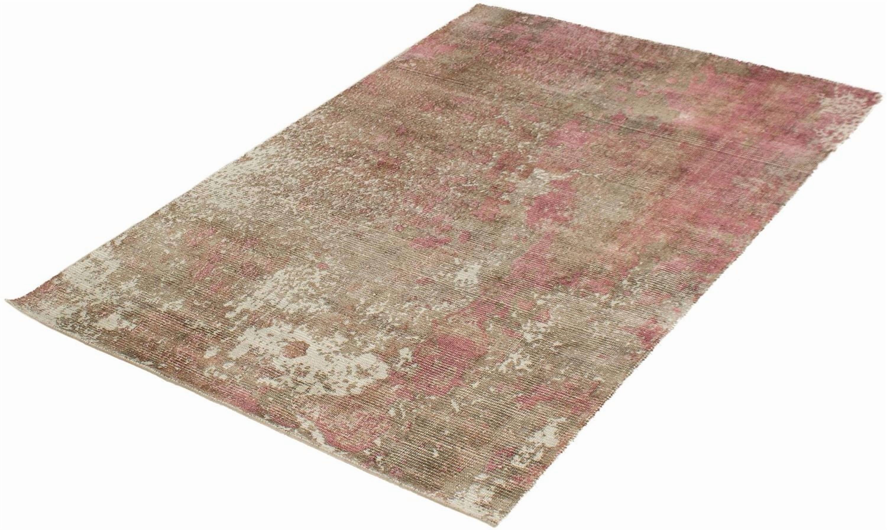ECARPETGALLERY 5'0" x 7'8" Contemporary Galleria Hand Loomed Area Rug for Living Room, Dining Room and Bedroom in Pink