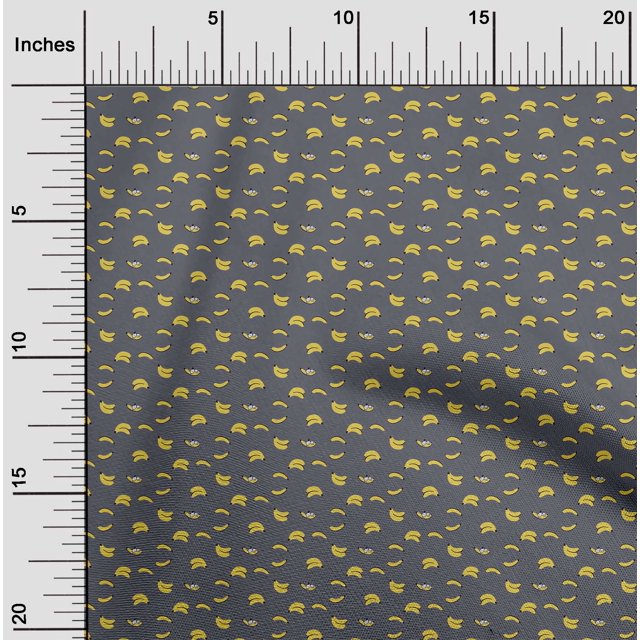oneOone Coton Flex Gris Tissu Chien et Fruits Banane Matière de Robe Tissu Imprimé Tissu au Mètre 40 Pouces de Large