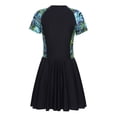 thumbnail image 2 of vastwit Maillot de Bain une Pièce pour Femme Grande Taille, Manches Courtes, Maillot Dermoprotecteur, Robe de Natation, Maillot de Plage Modeste, Noir Vert 5TG, 2 of 7