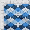 thumbnail image 2 of oneOone Viscose Jersey Blue Fabric Check Sewing Craft Projects Fabric Prints By Yard 60 Inch Wide, 2 of 5