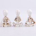 thumbnail image 4 of WHEANG Halloween Skeleton Decor Realistic Meditating Skeleton Statues Set Of 3 In Resin Indoor Zen Decor, 4 of 5
