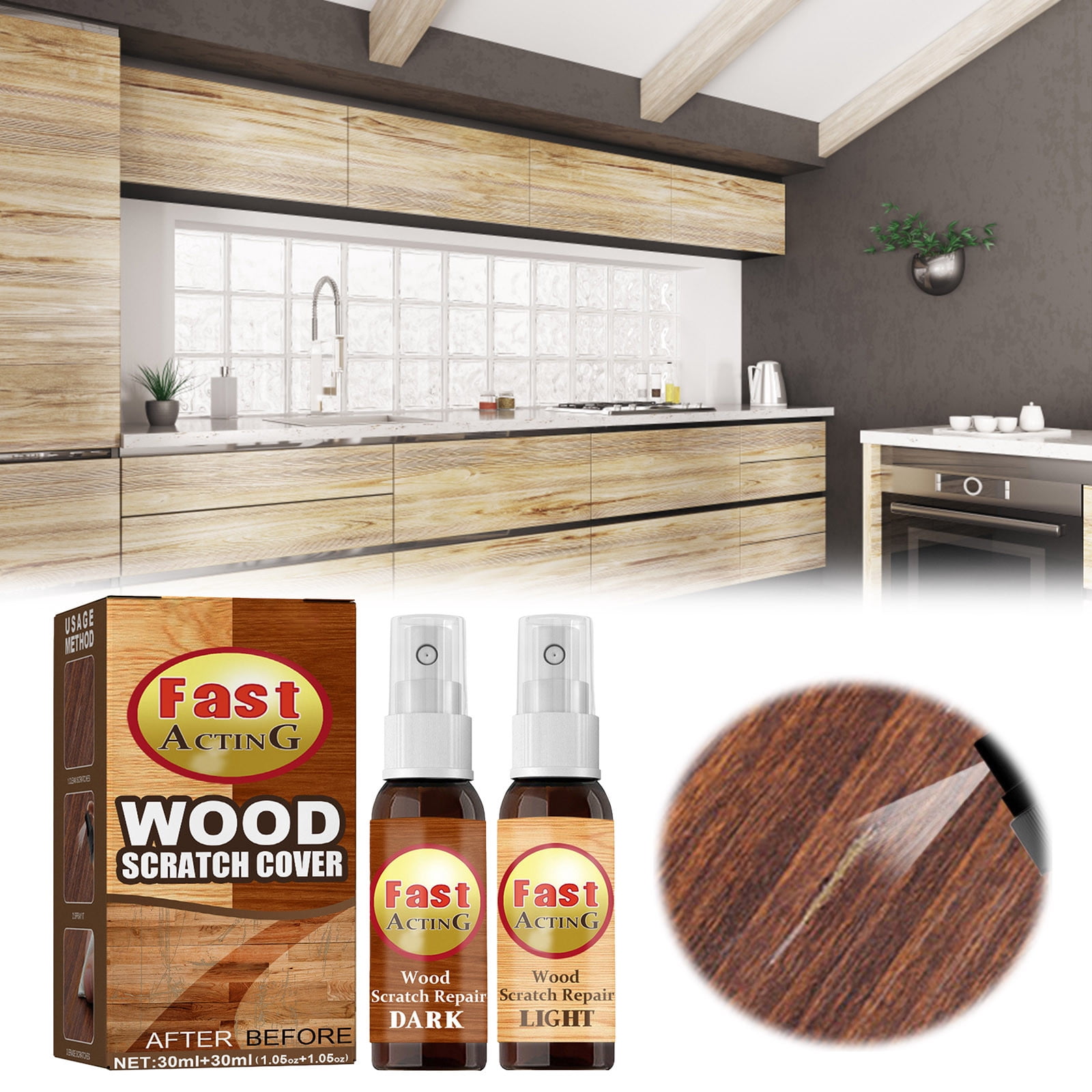 Binwennn Furniture Protector for Hardwood Floors with 2 Pack Fix It For Wood For Furniture Scratch Remover Set Fast Acting Wood Scratch For Floors Tables Carpenters 60ml