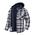 thumbnail image 1 of MAWCLOS Men's Flannel Hooded Coat Winter Plaid Jackets Orange 2XL, 1 of 7