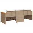 thumbnail image 3 of vidaXL Garden Sofa with Cushions 3-Seater Beige Poly Rattan, 3 of 5