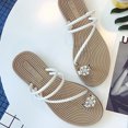 thumbnail image 1 of LSLJS New Set Toe Women's Roman Style Flat Bottom Diamond Herringbone Women's Slippers, 1 of 3