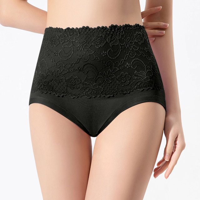 XZNGL Womens Underwear High Waisted Breathable Lace Trimmed Solid High Waisted Triangular Underwear for Women High Waist Underwear Women Underwear High Waist Womens High Waisted Underwear
