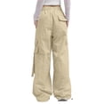 thumbnail image 5 of Timegard Hiking Pants for Women Cargo Pants Wide Leg Elastic Waisted Drawstring Athletic Trousers with Pockets, 5 of 5