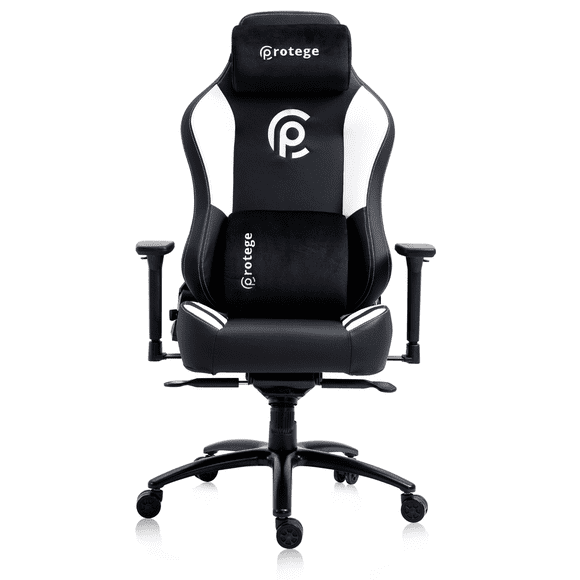 Hdcanada Protege Series Chaise de Jeu Dossier Haut Ergonomique Cuir PU de Qualité Accoudoir 3D Inclinable, Inclinaison avec Coussin de Soutien Lombaire Massant