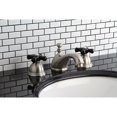thumbnail image 2 of Kingston Brass Robinet de Lavabo à Large Diffusion avec Poignée Croisée en Porcelaine Noire, Nickel Satiné, 2 of 2