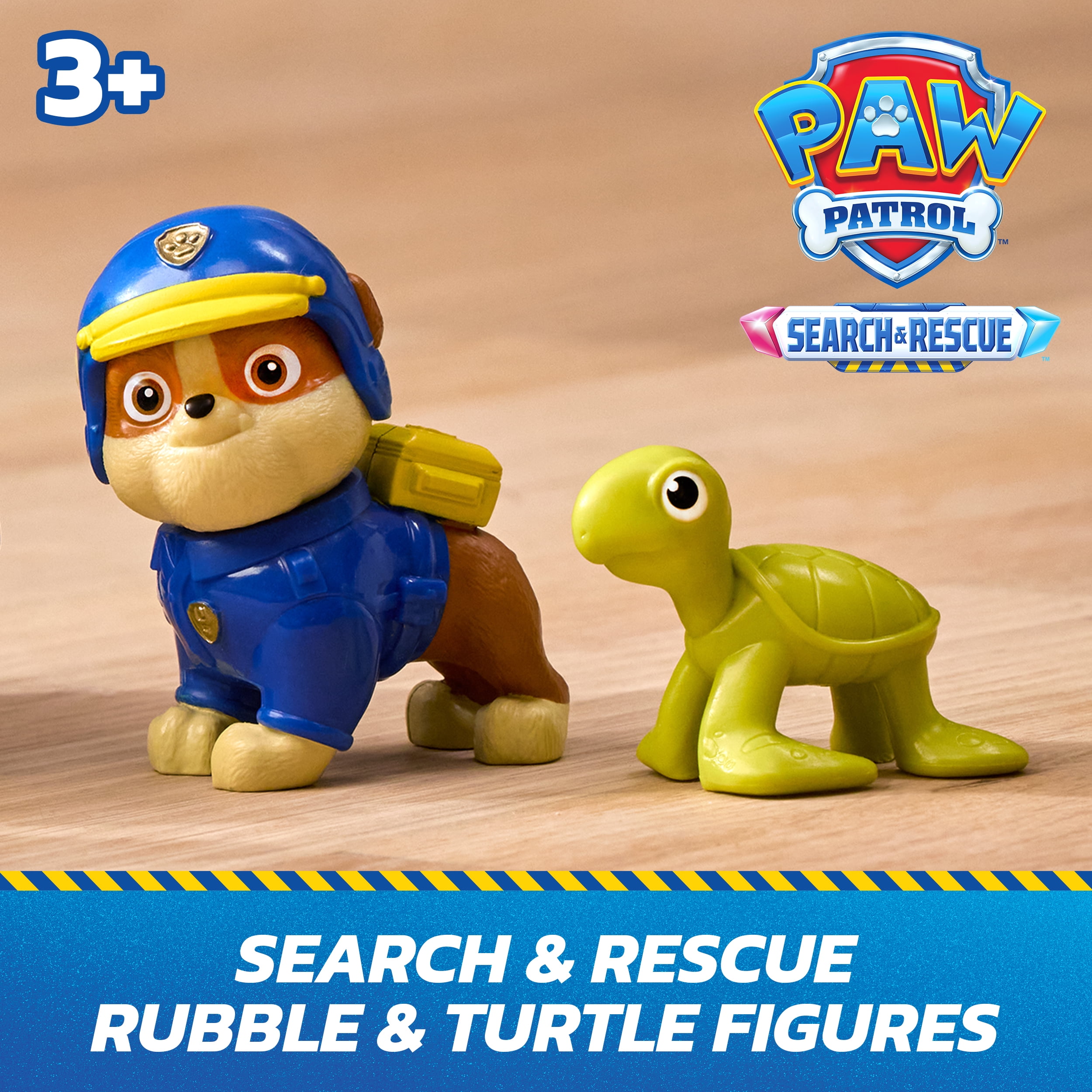 PAW Patrol: Search & Rescue, Rubble Rescue Bulldozer Vehicle with 2 Figures, Police Car Toy with Pull-Back Action, Kids Toys for Boys & Girls Ages 3+