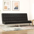 thumbnail image 1 of Hometrends Evie Black Faux-Leather Convertible Futon, 1 of 9