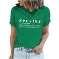 thumbnail image 2 of LSLJS Women's Funny Printed Pattern Casual Fashion Soild Color Short Sleeve Tops Blouse, 2 of 6