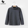 thumbnail image 3 of LNGOOR Nouveau 2021 Automne Hiver Garçons Filles Mode T-shirt Uni Manches Longues Col Rond Chaud Décontracté, 3 of 7