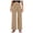 Beige, variant on fartey Women Wide Leg Pants Solid Color Lounge Stretchy Ribbed Trousers 2025 Summer Loose Fit High Waist Pockets Trousers