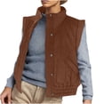 thumbnail image 2 of Women's Casual Solid Color Lapel Hooded Sleeveless Jacket with Elastic Hem for Spring and Summer, 2 of 8