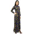 thumbnail image 3 of Bimba Robe Maxi d'Hiver à Col Mandarin pour Femme, Boutonnée, Jilbab avec Poches, 3 of 6