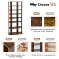 thumbnail image 4 of Costway Patented 7-Tier Double Rows Shoe Rack Vertical Wooden Shoe Storage Organizer Rustic Brown, 4 of 9