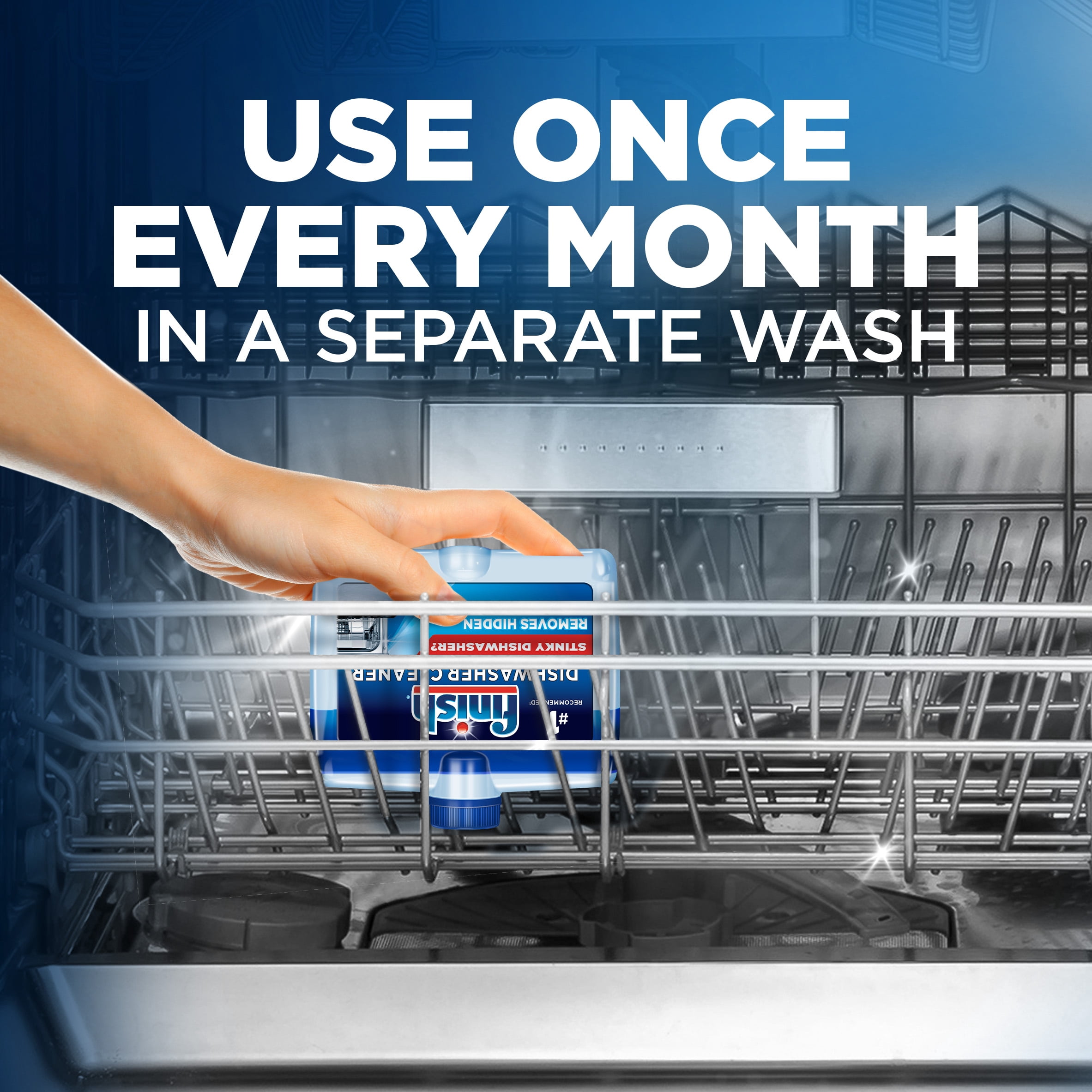 Finish Dual Action Dishwasher Cleaner, Original, Fight Grease & Limescale, 250 mL