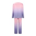 thumbnail image 5 of Timegard Ensembles de Pyjamas pour Femmes 2 Pcs Confortables Couleur Dégradée Manches Longues Col en V Haut et Pantalon Tenues de Pjs, 5 of 5