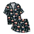 thumbnail image 4 of AJIWYH Pyjama pour Enfants Filles, Ensemble de Pyjama Décontracté Imprimé pour Enfants avec Chemise à Col Boutonnée à Manches Courtes et Short Pyjama Filles Vert Foncé, 2-3 Ans, 4 of 4