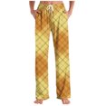thumbnail image 2 of RKSTN Womens Pajama Pants Plaid Print Trendy Plus Size Color Block Elastic Drawstring Waist Pocketed Comfy Causal Sleep Lounge Pants Unisex, 2 of 6