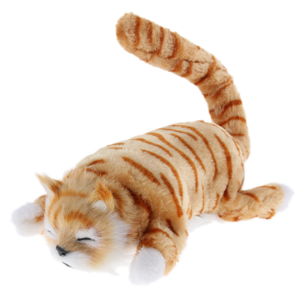 Milaget Cuddly Electronic Cat Interactive Plush Animal Robot Toys Electric Robotic Pet - Yellow