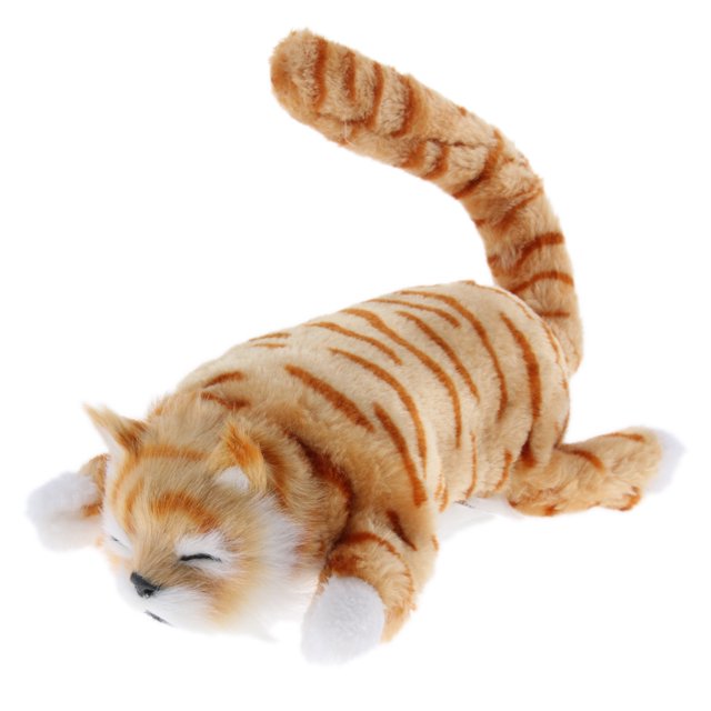 Milaget Cuddly Electronic Cat Interactive Plush Animal Robot Toys Electric Robotic Pet - Yellow