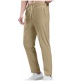 thumbnail image 2 of EOYWHK Pantalon pour Hommes à Séchage Rapide Extensible Coupe Ajustée Taille Élastique Pantalon Habillé Protection Solaire Respirant Jambe Droite Randonnée Course Pêche, 2 of 6